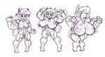  biceps big_breasts breast_expansion breasts caprine female flexing horn huge_breasts inks mammal model_sheet monochrome muscles muscular_female nude pussy sheep sketch smile solo 