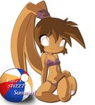  beach_ball beach_balll bikini breasts brown_body brown_hair bubbbleemmy cleavage clothed clothing cupcake_(sugar_bits) cute female hair lagomorph mammal multicolored_ball navel plain_background princess purple_bikini purple_eyes rabbit royalty skimpy smile solo sugar_bits swimsuit webcomic white_background 