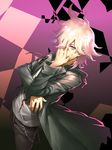  bad_id bad_pixiv_id danganronpa hood hoodie kokutan_kitsunen komaeda_nagito male_focus smile solo super_danganronpa_2 white_hair 