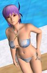  3d ayane ayane_(doa) breasts dead_or_alive large_breasts lowres official_art purple_hair swimsuit tecmo 