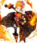  bad_id bad_pixiv_id belt fire flame genderswap genderswap_(mtf) glasses highres kamen_rider kamen_rider_wizard kamen_rider_wizard_(series) red_eyes red_hair solo tailcoat umitsuki 