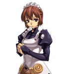 artist_request black_eyes brown_hair dress maid maid_headdress official_art puffy_sleeves rimm_(spectral_force) short_hair solo spectral_(series) spectral_force white_background 