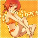  bikini grin hino_akane_(smile_precure!) precure red_eyes red_hair saikachi_(ogre_tree) short_hair smile smile_precure! solo sports_bikini swimsuit 