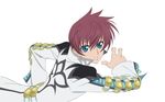  artist_request asbel_lhant blue_eyes coat male_focus official_art red_hair serious solo tales_of_(series) tales_of_graces white_background 