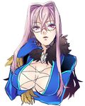 breasts center_opening cleavage expressionless fur_trim glasses gloves hair_intakes large_breasts long_hair lowres pink_eyes pink_hair presa_(tales) sketch solo tales_of_(series) tales_of_xillia yashi 