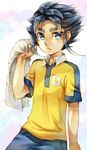  bad_id bad_pixiv_id blue_eyes blue_hair character_request cr72 inazuma_eleven_(series) inazuma_eleven_go lightning_bolt male_focus raimon soccer_uniform solo sportswear 