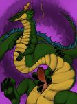  claws cloaca dragon dragon_ball erection grin holding_penis looking_at_viewer male masturbation oceantiger11 penis red_eyes seductive shenlong shenron slit solo 
