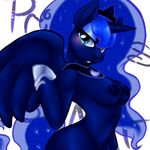  alexaxes anthro anthrofied blue_eyes blush breasts crown equine female friendship_is_magic hair horn mammal multi-colored_hair my_little_pony nipples princess_luna princess_luna_(mlp) solo winged_unicorn wings 