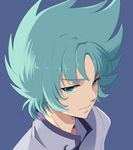  aqua_eyes aqua_hair blue_background male_focus orion_eden saint_seiya saint_seiya_omega simple_background sun_trial 