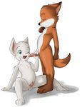  anthro arkaid balls canine cub cum cute duo edis fox gay male mammal nude oral unknown_artist young 