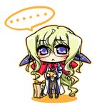  1girl blonde_hair blue_eyes chibi elf esoragoto female frown glasses kyoukai_senjou_no_horizon kyoukaisenjou_no_horizon lowres pointy_ears solo thomas_shakespeare 