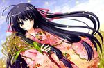  akita_komachi japanese_clothes kimono long_hair marriage_royale nishimata_aoi purple_eyes purple_hair ribbons 