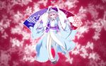  bow butterfly dress fan hat photoshop pink_hair purple_eyes ribbons saigyouji_yuyuko shinoi short_hair touhou 