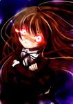  aisaka_taiga alto_seneka brown_hair crossed_arms glowing glowing_eyes long_hair oohashi_high_school_uniform red_eyes school_uniform solo toradora! 