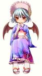  bad_id bad_pixiv_id bat_wings eating japanese_clothes kuroshio_maki remilia_scarlet shaved_ice solo touhou wings 