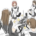  artist_request bigdog humiliation kicking lowres maid mecha multiple_girls original real_life real_life_insert robot source_request thighhighs walker 