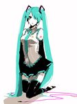  arisaka_ako bad_id bad_pixiv_id detached_sleeves green_eyes green_hair hatsune_miku long_hair necktie skirt solo thighhighs twintails vocaloid 