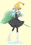  artist_request black_eyes blue_hair eruka_frog hat pantyhose solo soul_eater witch witch_hat 
