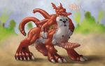  big_penis corruption digimon digimon_(species) erection guilmon huge_penis male merging mot multi_penis nubbed_penis nude penis penis_tentacles penis_tongue ribbed_penis rubber scalie shiny simple_background solo taur tentacles transformation 