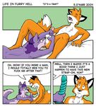  ball_fondling balls canine comic dialog dildo domination english_text erection eyewear female female_domination fox glasses handjob life_in_furry_hell male mammal nude oral penis rimming sean_o&#039;hare sean_o'hare sex_toy straight strapon text 