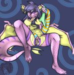  breasts dragon female fishnet inviting licking looking_at_viewer masturbation mei5683 nude panties pussy pussy_juice seductive solo spread_pussy spreading tongue tongue_out underwear wings 