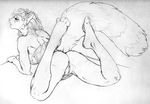 anus clothed clothing female hotpie mammal monochrome pinup pose pussy red_panda sketch skimpy solo 