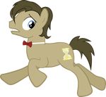  absurd_res blue_eyes bow_tie brown_hair derpy_hooves_(mlp) doctor_whoof_(mlp) doctor_whooves_(mlp) equine feral friendship_is_magic hair hi_res horn horse male mammal marker_(artist) my_little_pony pony running 