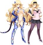  blonde_hair breasts cleavage hands_on_hips large_breasts lilith-soft puella_maga_lucifer_ouka tail 