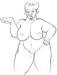  black_and_white breasts canine chubby female hyena looking_at_viewer mammal monochrome nipple_piercing nipples open_mouth piercing ritts sassy sketch solo thighs thong 
