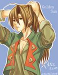  brown_eyes brown_hair felix_(golden_sun) garcia_(golden_sun) golden_sun long_hair male male_focus solo 