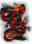  ambiguous_gender chinese_dragon dragon ink ratte reptile scalie scroll 