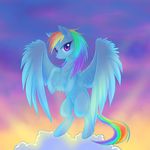  cloud equine female feral friendship_is_magic fur hair horse jack-a-lynn looking_at_viewer mammal multi-colored_hair my_little_pony pegasus pony purple_eyes rainbow_dash_(mlp) rainbow_hair sky solo wings 