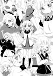  :d :o ;d ^_^ akakokko closed_eyes crossed_arms expressions fang food food_in_mouth hair_ornament hairclip jitome microphone monochrome multiple_persona nanamori_school_uniform o3o one-piece_swimsuit one_eye_closed oomuro_sakurako open_mouth pocky school_swimsuit school_uniform serafuku shoes smile swimsuit yuru_yuri ||_|| 