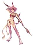  animal_ears blazing_souls cat_ears cat_tail full_body hirano_katsuyuki official_art pink_hair polearm red_eyes sciora_(blazing_souls) short_hair smile solo spear spectral_(series) tail weapon white_background 