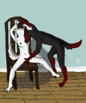  anthro bdsm black bondage bound canine chair dog female german gsd handcuffs invalid_color male red shepherd silver straight white wolf 