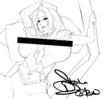  bar_censor blush bottomless braid breasts breasts_outside censored closed_eyes couch eu03 female_orgasm front_braid greyscale hat huge_breasts long_hair lying monochrome nurse_cap on_back open_mouth orgasm out-of-frame_censoring signature sketch solo sweat touhou yagokoro_eirin 