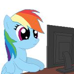  animated computer desk equine female feral friendship_is_magic hair horse low_res mammal multi-colored_hair my_little_pony pc pegasus plain_background pony rainbow_dash_(mlp) rainbow_hair solo table_flip tomdantherock transparent_background wings 