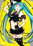  39 aqua_eyes aqua_hair bad_id bad_pixiv_id character_name gloves hat hatsune_miku long_hair midriff navel necktie open_mouth solo suspenders thighhighs tomann twintails very_long_hair vocaloid 