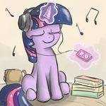 cup equine eyes_closed female feral friendship_is_magic fur hair headphones horn horse ipod magic mammal music my_little_pony pony purple_fur solo speccysy twilight_sparkle_(mlp) two_tone_hair unicorn 