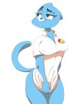  anthro applesarcum blue_fur bottomless cat clothed clothing feline female fur half-dressed looking_away mammal milf mother nicole_watterson parent solo sunibee the_amazing_world_of_gumball 
