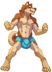  alpha_channel animated anthro balls biceps big_balls bounce bouncing_balls briefs brown_fur bulge canine clothed clothing dog flexing fur green_eyes half-dressed hyper hyper_balls male mammal mason muscles nipples pecs penis pixel pixel_art pose solo sprite standing suck_mcjones toned topless underwear wolf yellow_fur 