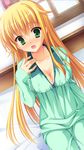  blonde_hair green_eyes highres kanemoto_akari kobuichi noble_works pajamas 