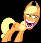  apple applejack_(mlp) braid creepy cutie_mark equine female feral friendship_is_magic fruit hair hat horse my_little_pony open_mouth pony smile solo 