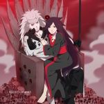  1boy 1girl black_hair female male naruto naruto_(series) uchiha_madara 