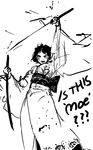  blood character_request dan_kim english greyscale highres japanese_clothes kimono monochrome obi sash short_hair solo sword text_focus weapon 