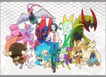  ahoge black_hair bouffalant castform checkered checkered_background cheren_(pokemon) gen_3_pokemon gen_4_pokemon gen_5_pokemon gigalith haxorus kanade laughing lickilicky liepard lopunny necktie pokemon pokemon_(creature) pokemon_(game) pokemon_bw2 porygon-z serperior short_hair simipour stoutland unfezant walking zangoose 