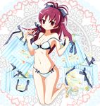  :o bad_id bad_pixiv_id bag bare_legs blush breasts cleavage full_body hair_ribbon highres long_hair looking_at_viewer mahou_shoujo_madoka_magica medium_breasts navel off_shoulder red_eyes red_hair ribbon sakura_kyouko shiny shiny_skin solo strap_gap strap_slip stuffed_animal stuffed_toy teddy_bear thigh_gap transparent_background yuiyuimoe 