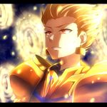  armor bad_id bad_pixiv_id blonde_hair earrings fate/zero fate_(series) gate_of_babylon gilgamesh jewelry kamio_an letterboxed male_focus red_eyes solo 
