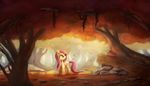  arthropod autumn blue_eyes brown brown_theme butterfly cutie_mark equine female feral fluttershy_(mlp) fly forest friendship_is_magic hair horse insect leaf mammal my_little_pony outside pegasus pink_hair pony solo tree warm_colors wings wood 