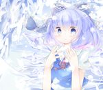  bad_id bad_pixiv_id blue_eyes blue_hair bow cirno hair_bow ice ice_wings kinyla parted_lips ribbon short_sleeves snowflakes solo tears touhou wings 